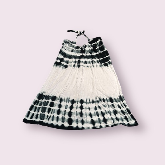 Elan Dresses & Skirts - Women's Elan Black And White Tie Dye Halter Rayon/Spandex Dress Size Large